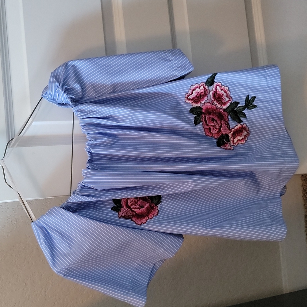 MARSHALLS Off Shoulder Blue Blouse